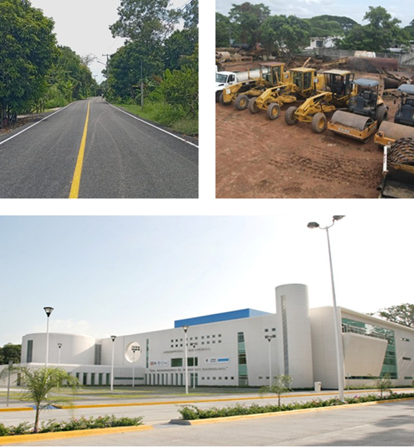 Construcci&oacute;n de carreteras, instalaciones y edificios institucionales